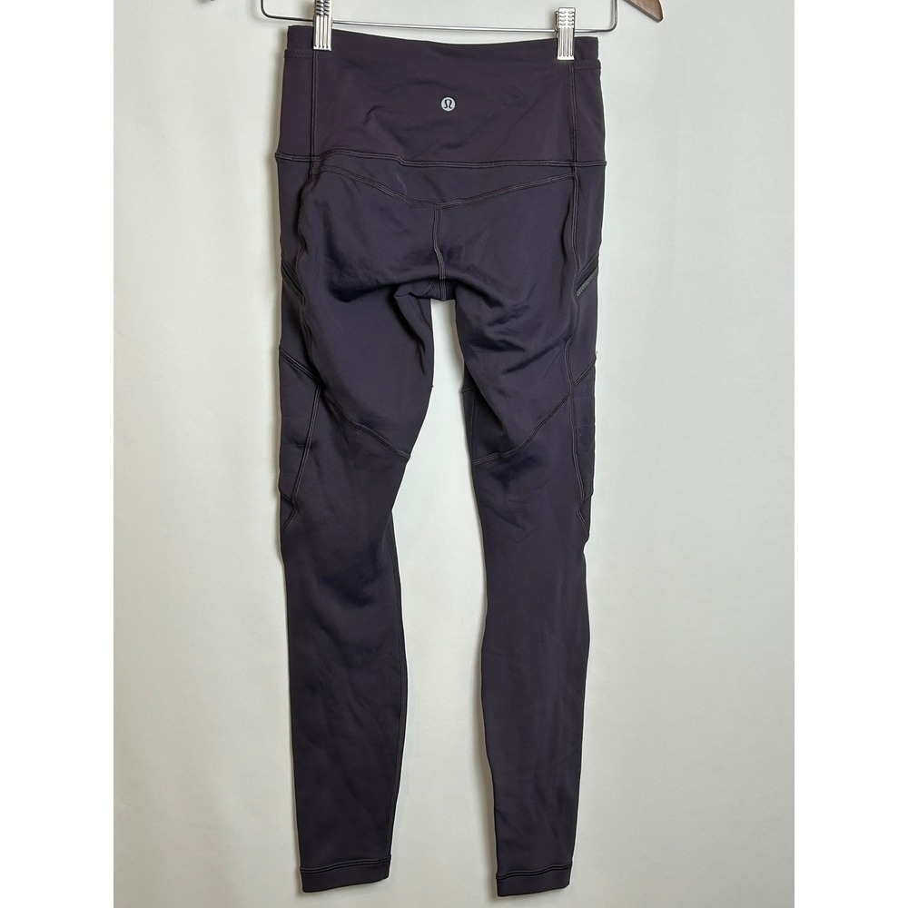Lululemon Toasty Tech Tight II Plum Fleece Lined Leggings Size 4 Base Layer Run - Picture 6 of 10